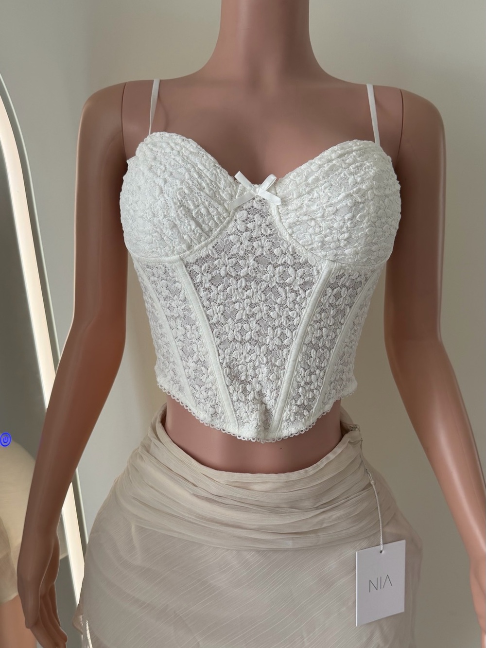 White Lace Bustier Top